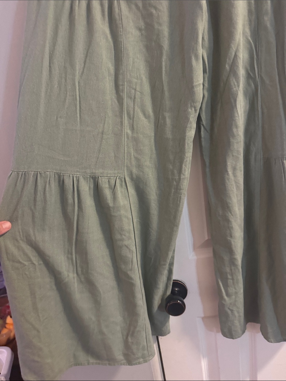 Light Sage Green Tiered Drawstring Pants - Picture 7 of 7